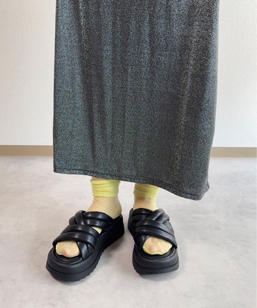 「lus.」 フラットサンダル M シルバー レディース_画像9