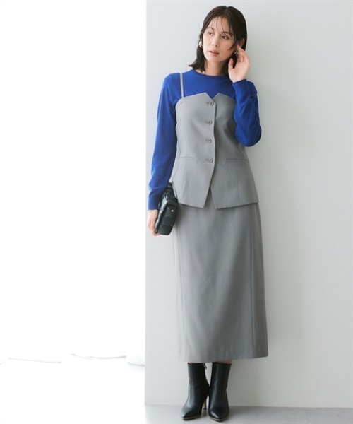 ガサ　GASA 黒 タイトスカート 刺繍　ロングスカート　日本製　美品 7days Life Styling ロング スカート 「みさとさんコラボ」「UVカット