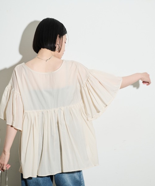 「Shelly island」 半袖ブラウス FREE ベージュ レディース_画像9