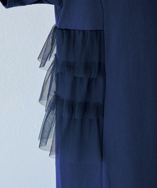 「LAVEANGE」 半袖ワンピース 5L ネイビー レディース_画像5