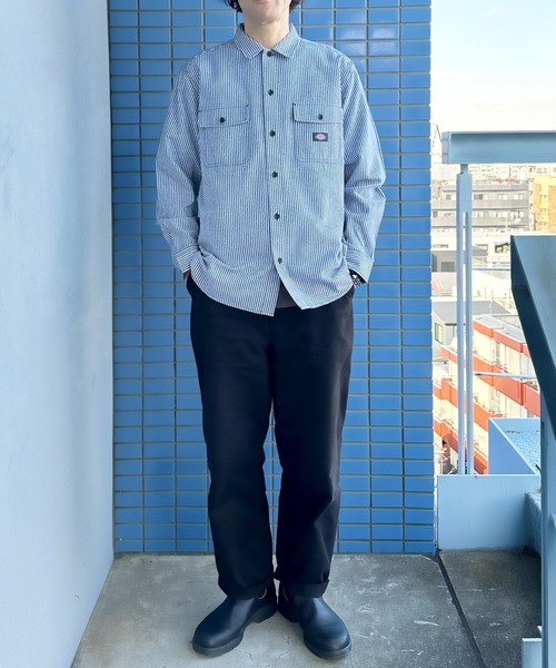 Dickies（ディッキーズ） シャツ ヒッコリーストライプ ワークシャツ