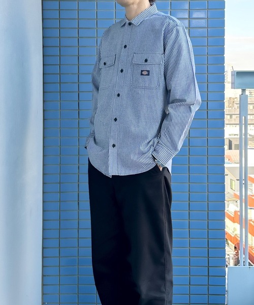 Dickies（ディッキーズ） シャツ ヒッコリーストライプ ワークシャツ