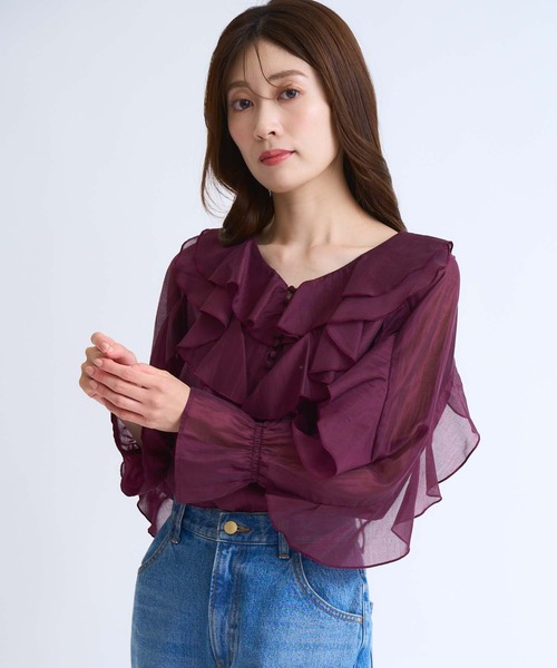 美品！Noela フリルブラウスノエラ NOELA（ノエラ） ブラウス シャツ フリルカラーブラウス レディース