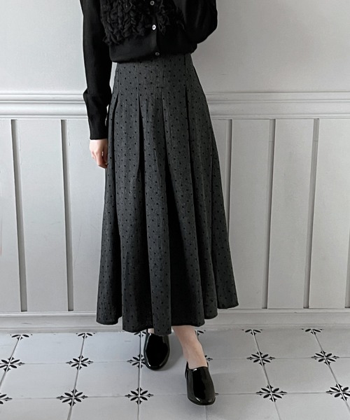 by muni:r スカート 「着用動画あり・2色展開」ハートドットプリーツ