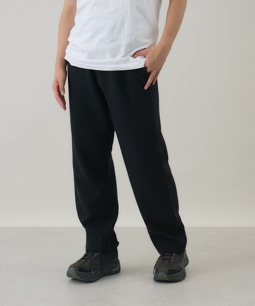 カシミヤ パンツ パンツ 「kuros'オリジナル」ウールカシミヤニットパンツ レディース