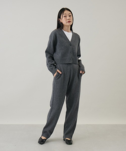 パンツ 「kuros'オリジナル」ウールカシミヤニットパンツ レディース