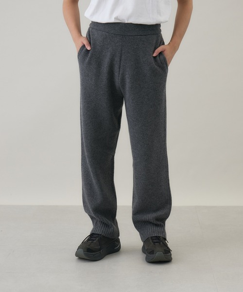 パンツ 「kuros'オリジナル」ウールカシミヤニットパンツ レディース