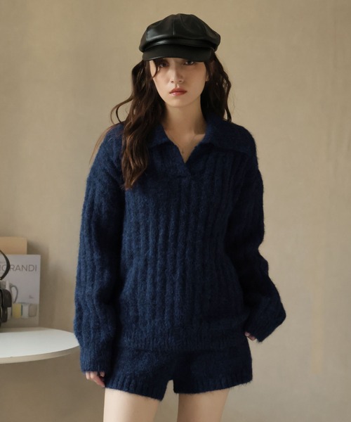 海外♡ ニットポケットセットアップ セットアップ ケーブルニットセットアップ レディース : ZOZOTOWN