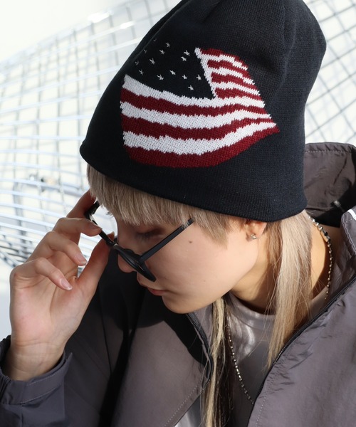 ポロスポーツ　ヴィンテージ ニット帽 アメリカ国旗デザイン　星条旗 ポロ ラルフローレン【POLO RALPH LAUREN】PC1441 ビーニー ニット帽