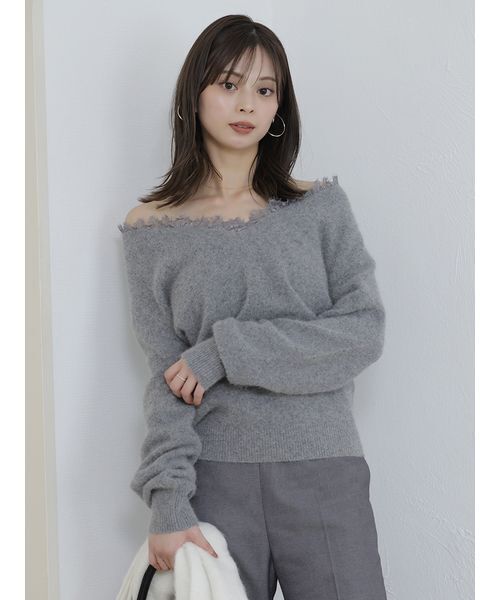 SNIDEL（スナイデル） ニット セーター フォックス衿レースプル