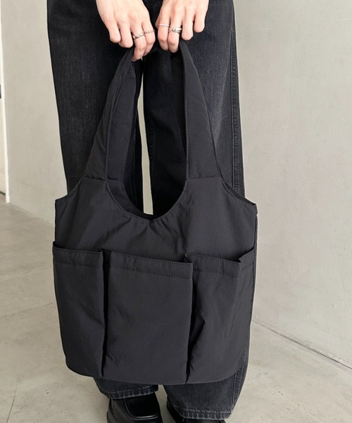 トートバッグ 「A4収納可」多ポケットナイロントートバッグ レディース