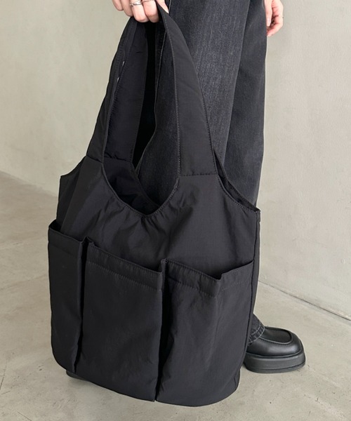 トートバッグ 「A4収納可」多ポケットナイロントートバッグ レディース