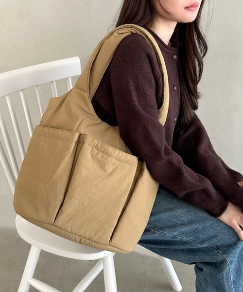 トートバッグ 「A4収納可」多ポケットナイロントートバッグ レディース