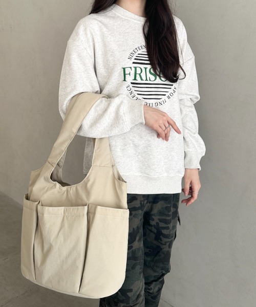 トートバッグ 「A4収納可」多ポケットナイロントートバッグ レディース