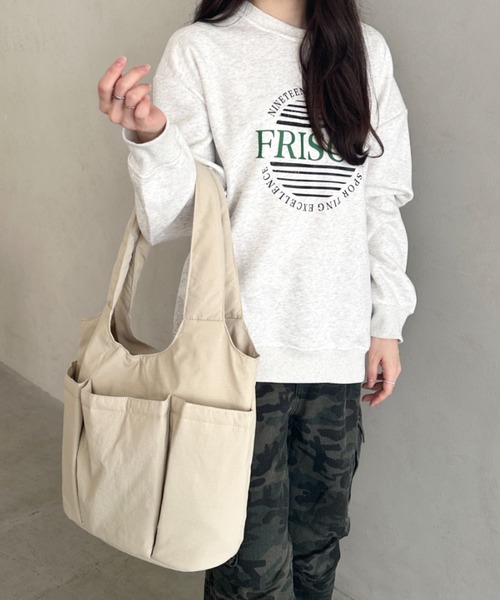 トートバッグ 「A4収納可」多ポケットナイロントートバッグ レディース