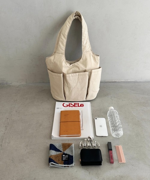 トートバッグ 「A4収納可」多ポケットナイロントートバッグ レディース