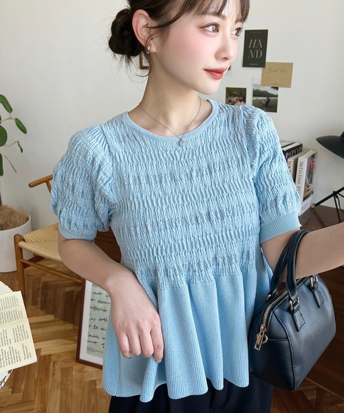 「moment+」 半袖ニット M ナチュラル レディース_画像3