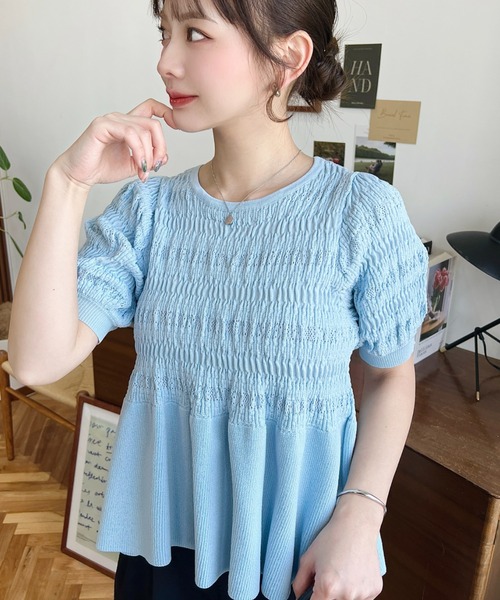 「moment+」 半袖ニット M ナチュラル レディース_画像4