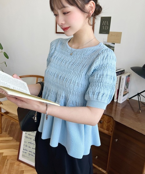 「moment+」 半袖ニット M ナチュラル レディース_画像5