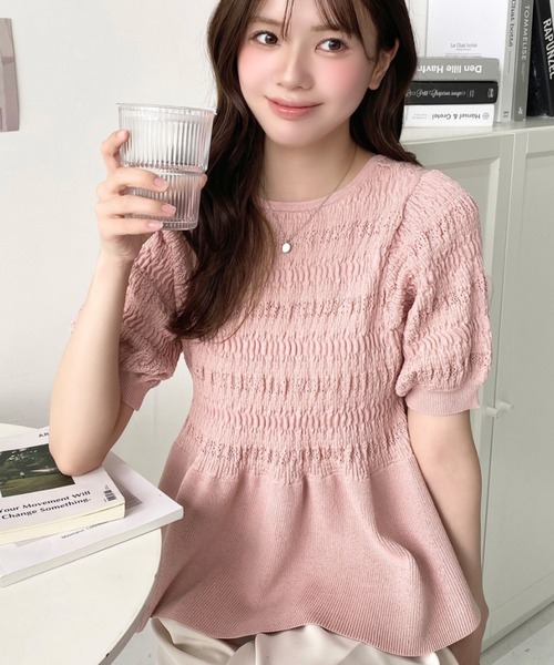 「moment+」 半袖ニット M ナチュラル レディース_画像6