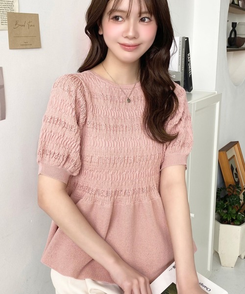 「moment+」 半袖ニット M ナチュラル レディース_画像9