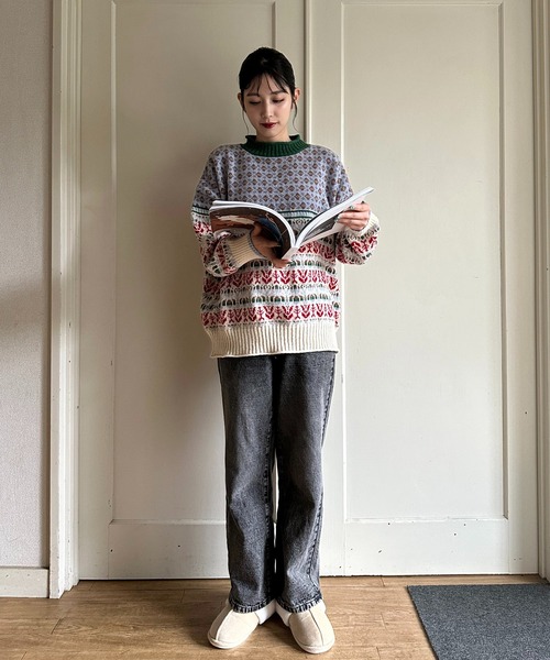 「AS KNOW AS plus」 長袖ニット FREE グレー レディース_画像5