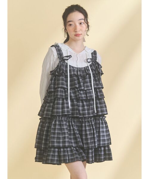 merry jenny（メリージェニー） ワンピース チェックホイップクリーム