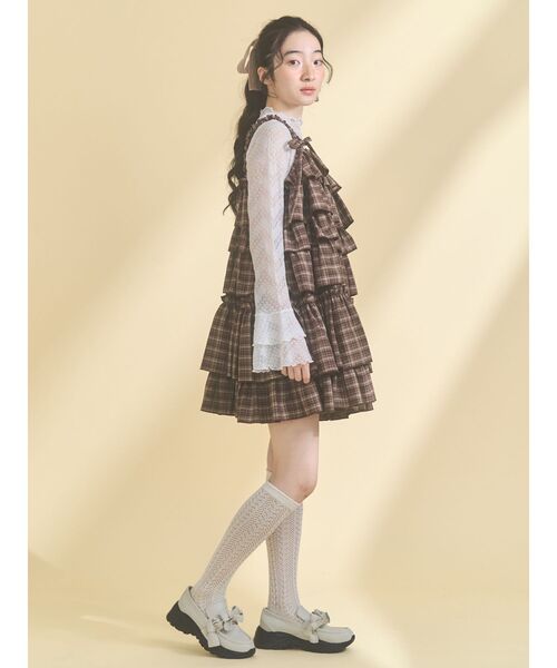 merry jenny チェックホイップクリームミニワンピース merry jenny（メリージェニー） ワンピース チェックホイップクリーム