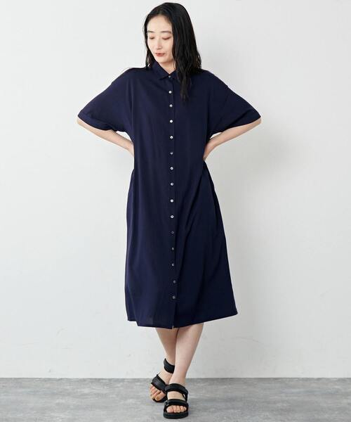 「MELROSE claire」 シャツワンピース - ブルー レディース_画像3