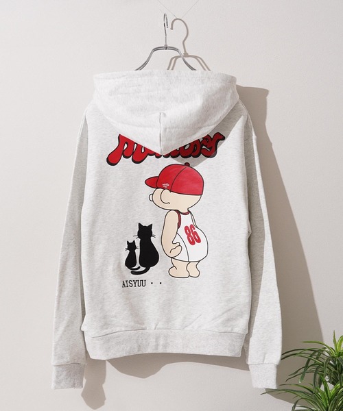パーカー 「MEMORY」ヘビーウェイト 黒猫バブチャンプルパーカー / Black Cat Bubble Mix-and-Match Hoodie
