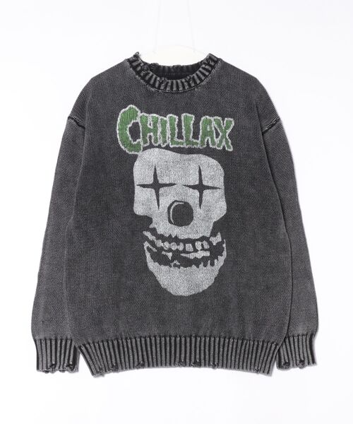 chillax（チラックス） セーター ニット BIGクルーネックダメージ