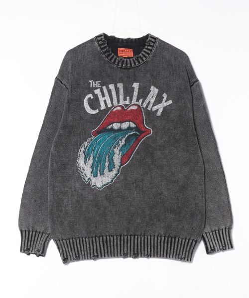 chillax（チラックス） セーター ニット BIGクルーネックダメージ