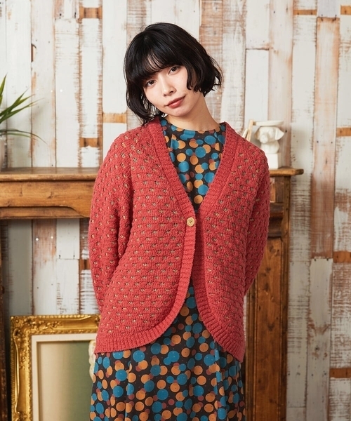 Jocomomola（ホコモモラ） カーディガン Claraboya ドットシアーニット