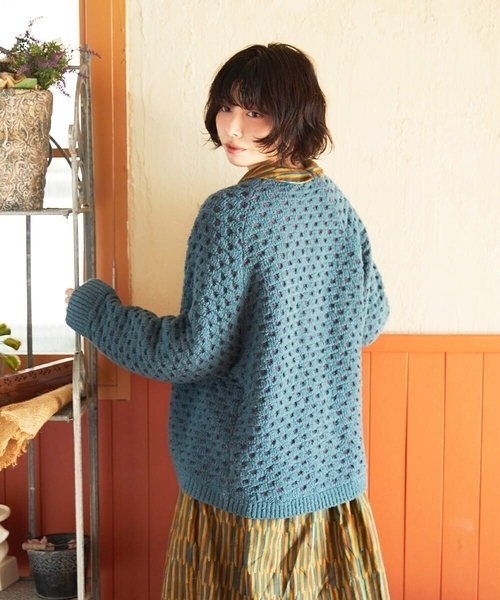 Jocomomola（ホコモモラ） カーディガン Claraboya ドットシアーニット