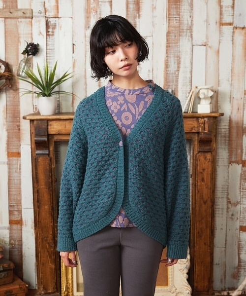 Jocomomola（ホコモモラ） カーディガン Claraboya ドットシアーニット