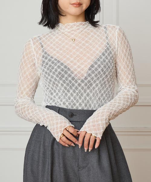 IENA LA BOUCLE（イエナラブークル） tシャツ ダイヤチュール