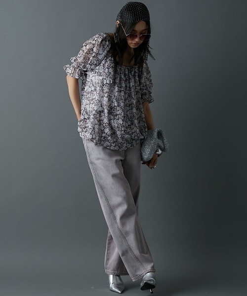 「GEVS.」 「SMILELAND」半袖ブラウス 4L ピンク レディース_画像7