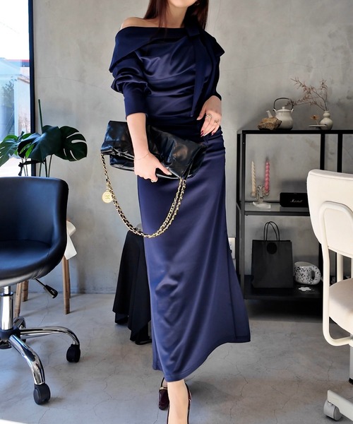 Theodoric.dyセオドリックディ/スカーフドレープワンピース THEODORIC.dy（セオドリックディ） ワンピース スカーフドレープ