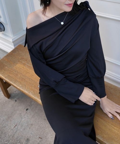 Theodoric.dyセオドリックディ/スカーフドレープワンピース THEODORIC.dy（セオドリックディ） ワンピース スカーフドレープ