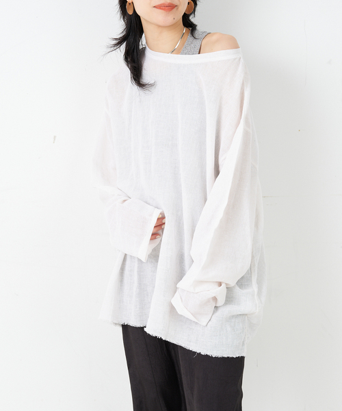 「CITYSHOP」 長袖ブラウス FREE ブルー レディース_画像2