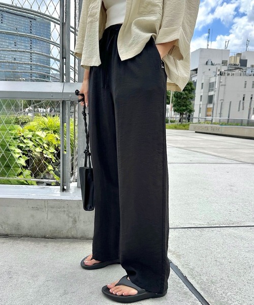 「andme」 「alma design」イージーパンツ L ライトベージュ レディース_画像3