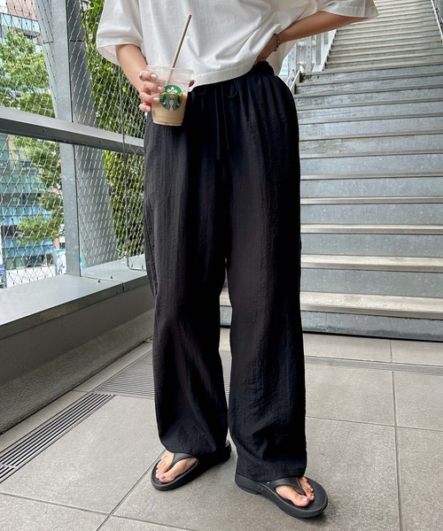 「andme」 「alma design」イージーパンツ L ライトベージュ レディース_画像7