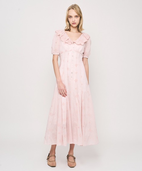 deicy レース付きピンクワンピース　インナー付き size1 DEICY（デイシー） ワンピース コットンボイルフラワーワンピース