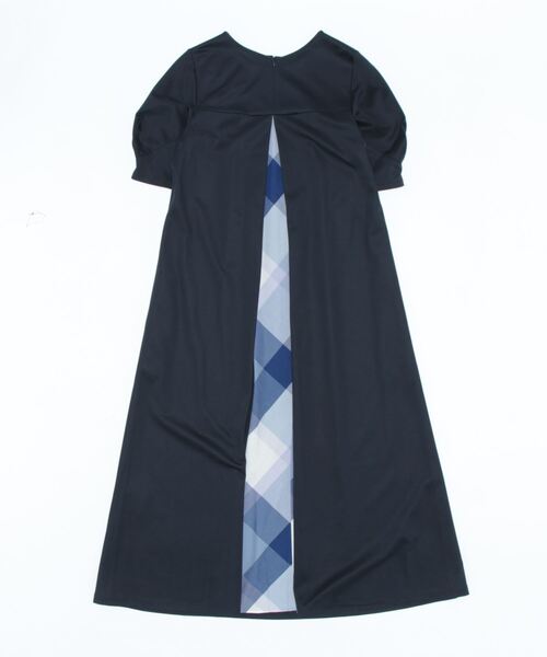 「BLUE LABEL CRESTBRIDGE」 半袖ワンピース 38 ダークネイビー レディースの画像