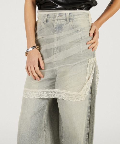PRANK PROJECT Tulle Combo Skirt デニム スカート PRANK PROJECT - 【残り一点】Tulle Combo Skirt | ACRMTSM ONLINE STORE