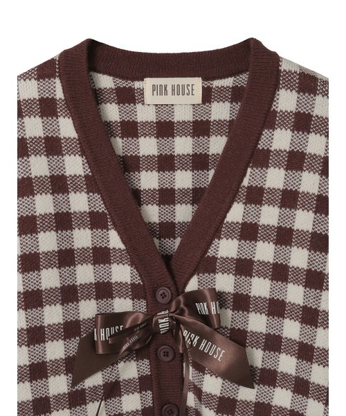 PINK HOUSE（ピンクハウス） カーディガン ギンガムチェックニット