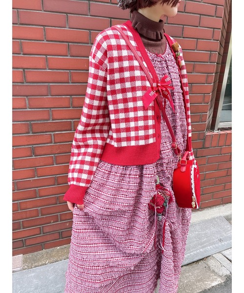 PINK HOUSE（ピンクハウス） カーディガン ギンガムチェックニット