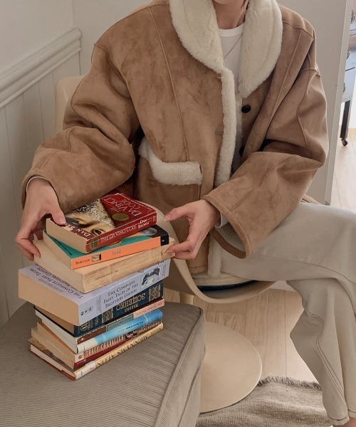 FAVORITO ムートンコート ボアコート リバーシブルフェイクムートン