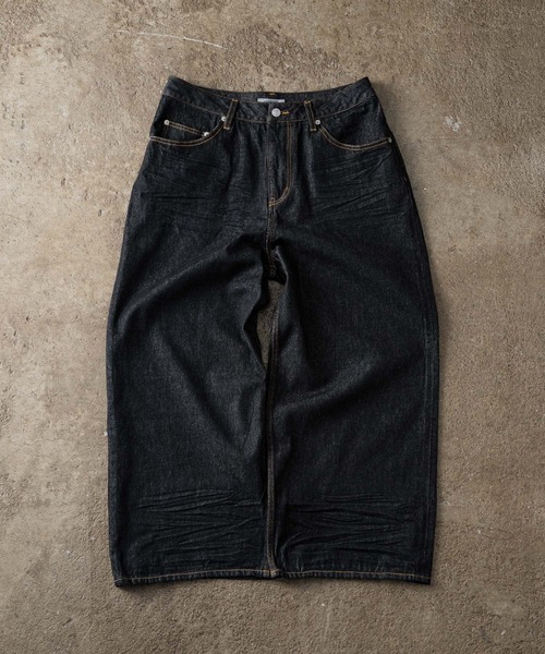 ADAMASTE ジーンズ Skeleton Heart Logo Buggy Rigid Denim Pants
