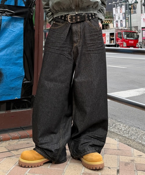 ADAMASTE ジーンズ Skeleton Heart Logo Buggy Rigid Denim Pants